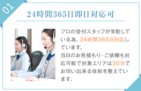01.24時間365日即日対応可